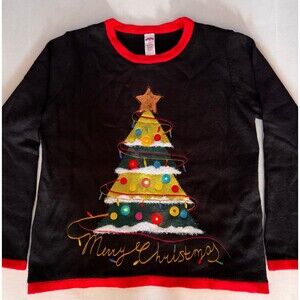HOLIDAY TIME Light Up Christmas Tree Sweater Holiday Pullover Size M (Bx 8)